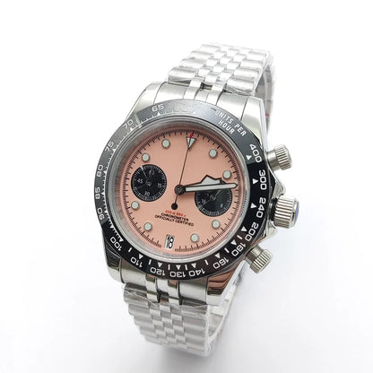 Sterile Chronograph Watch Customizable VK64 Quartz 40mm Panda Sapphire 39MM 5BAR