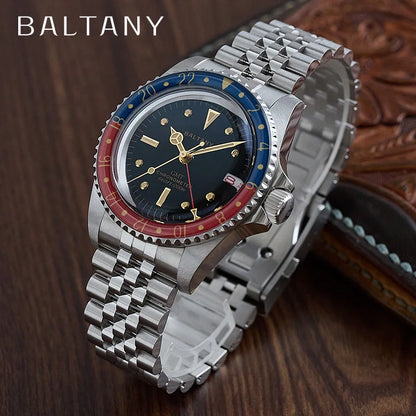 Customizable Baltany 39MM 1957s GMT Master Homage Watch S6074 NH34 Automatic Dome Sapphire 20ATM  Swiss Lume