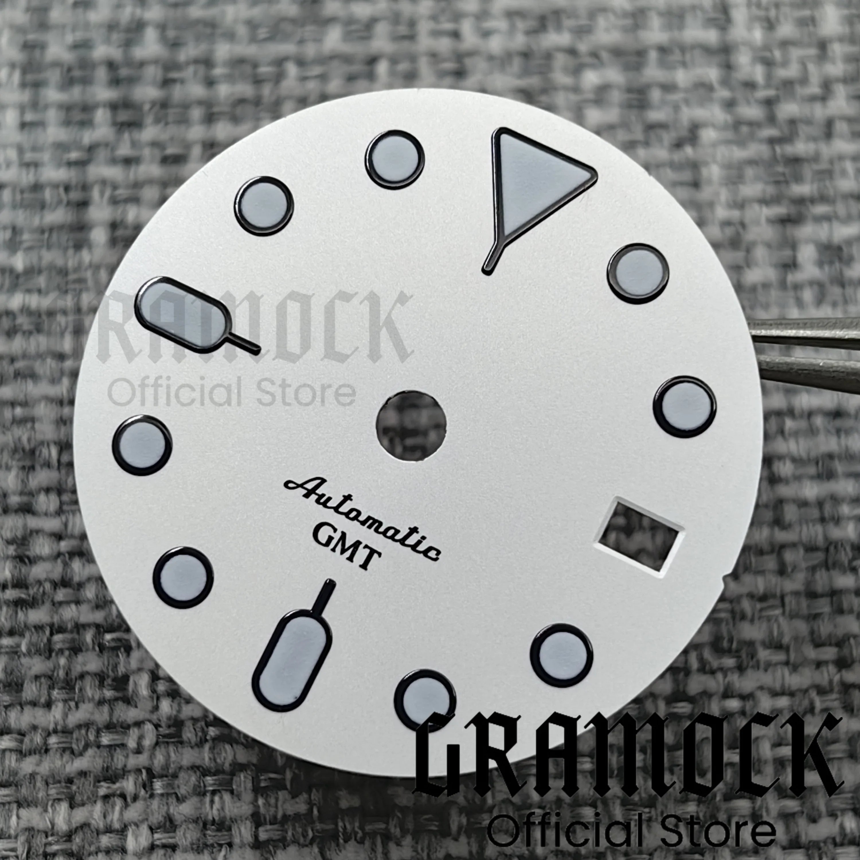 29mm Blue Red Black Orange GMT NH34 White Glossy Dial With Hands C3 Lume Fit NH34 Mechanical Watch Modified Accessories