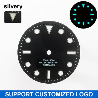 28.5mm diameter dial suitable for NH-34/35/36 movements GMT Luminous dial customization LOGO/name DIY dial watch parts