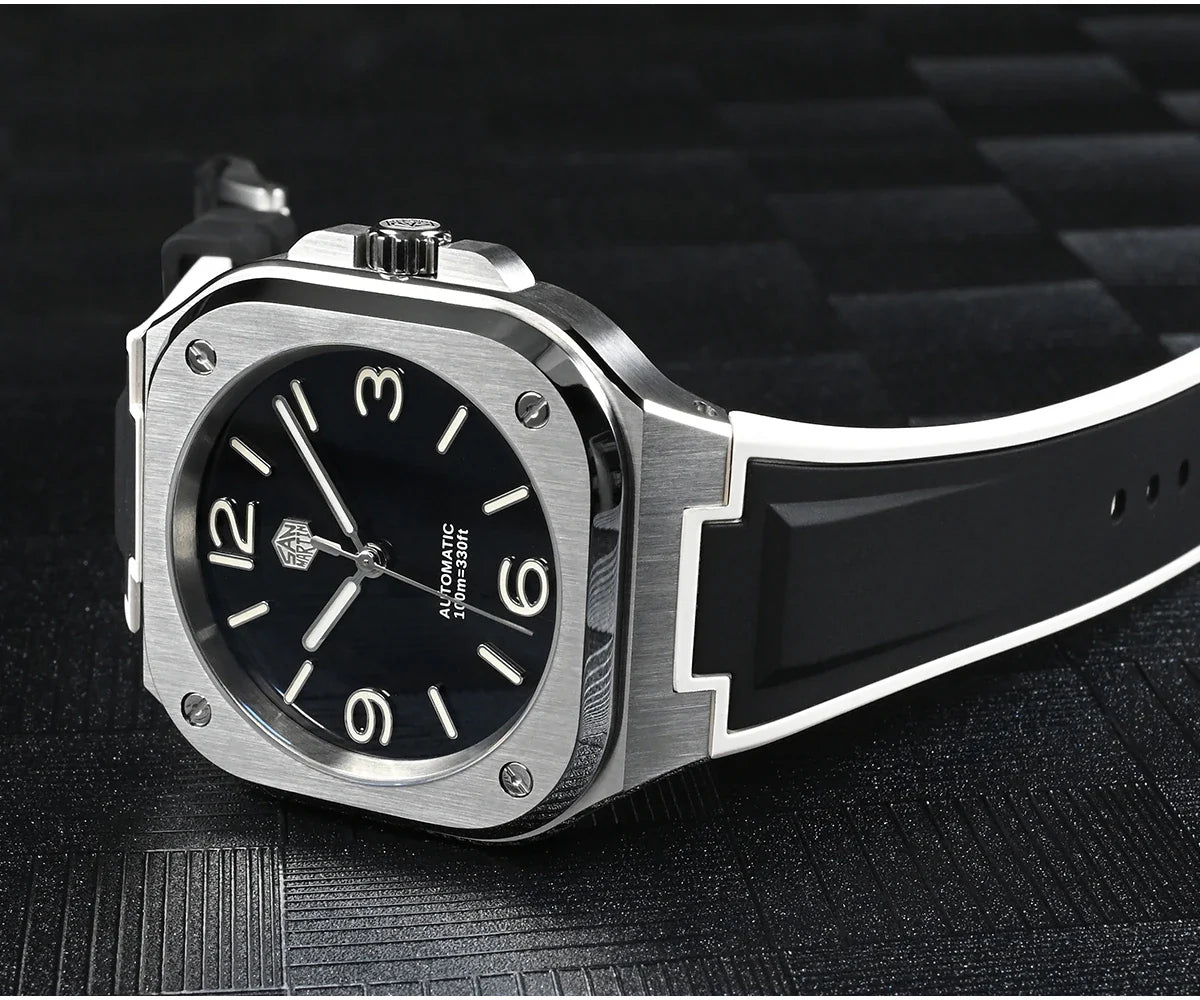 San Martin Square Watch SN0074G 40mm PT5000 Sw200  Automatic 10 Bar BGW-9 Lume