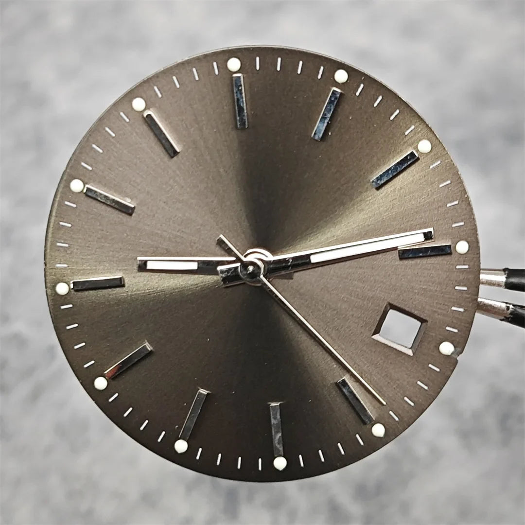 29mm Log Dial 8215 Watch Dial + Watch Hands Set Green Luminous Watch Faces Modified Accessories for 8215 / 8200 / 2813 Movement