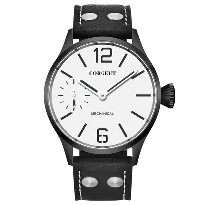 Corgeut 6025 pilot ST3600 Manual Mechanical sub second Sapphire Mirror 44mm 5ATM Glass Back