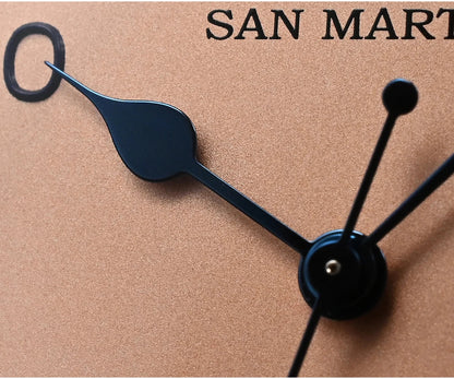 San Martin 38.5mm Men's Mechanical Watch NH35 Vintage Pilot Simple Fashion Wristwatch Baked Varnish Blue Hands 10 Bar Clock