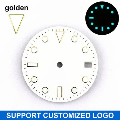 28.5mm diameter dial suitable for NH-34/35/36 movements GMT Luminous dial customization LOGO/name DIY dial watch parts