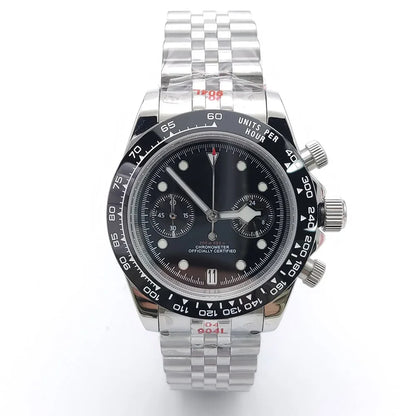 Sterile Chronograph Watch Customizable VK64 Quartz 40mm Panda Sapphire 39MM 5BAR