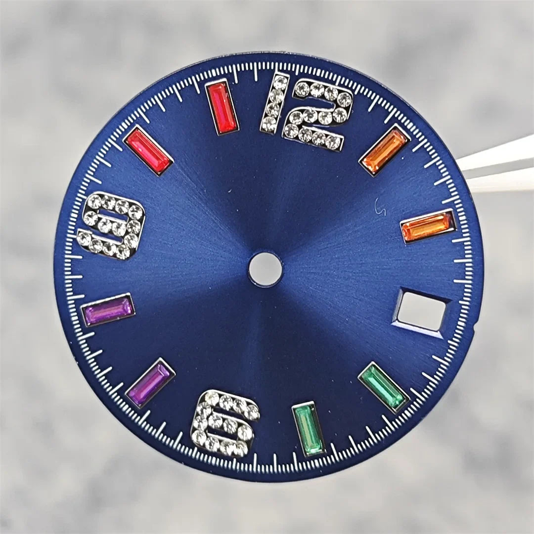 28.5mm Watch Parts Watch Dial Sun Pattern Rainbow Scale Watch Faces Modification Accessories for NH35/NH36/4R/7S Movement