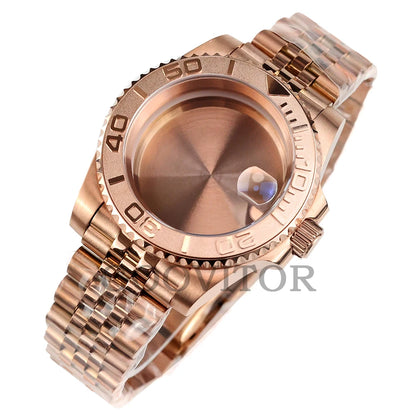 NH35 Watch Case 40mm For GMT YACHT-MASTER Seiko NH34/NH35/NH36/NH38 Movement Rose Gold Jubilee Bracelet Submariner NH35 Case