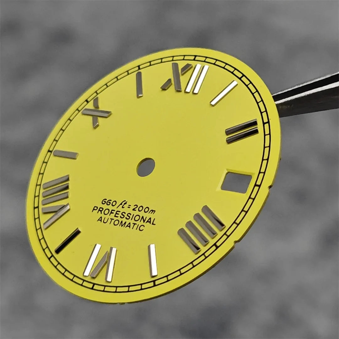 Suitable for NH35A/4R35 Movement Watch Dial 28.5mm Roman Numeral Surface Watch Faces Men's Watches Replacement Accessories