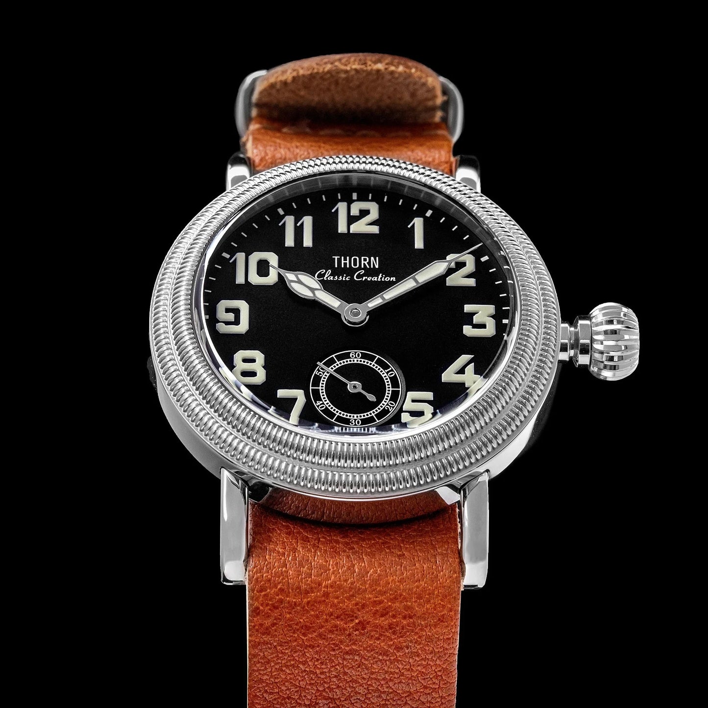 THORN T013 36mm Vintage Pilot Watch ST1700 Manual winding Sub Second Swiss luminous Sapphire