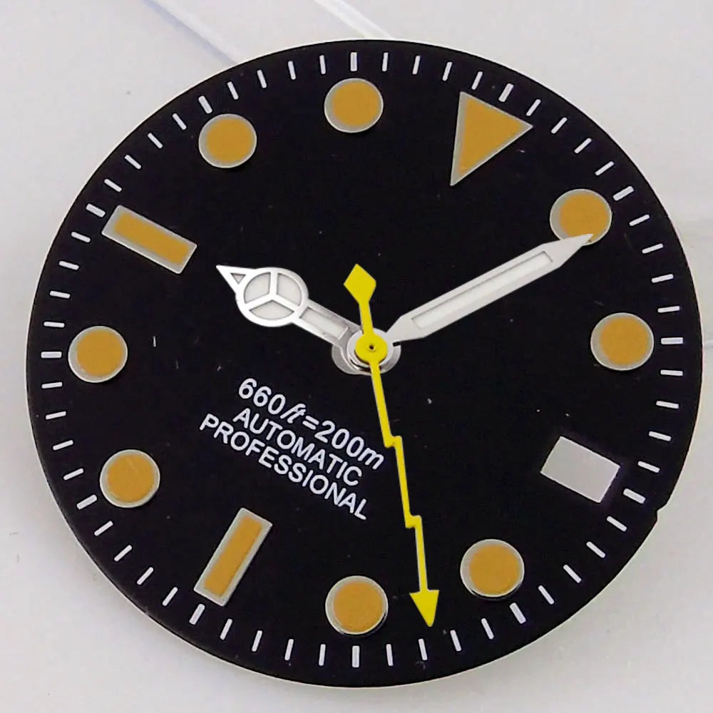 SU B Watch Part 28.5mm Watch Dial for NH 35 NH 36 NH 37 NH 38 NH 39 NH 70 NH 72 Di ver Wristwatch Parts Green/Black Index Repair Tool