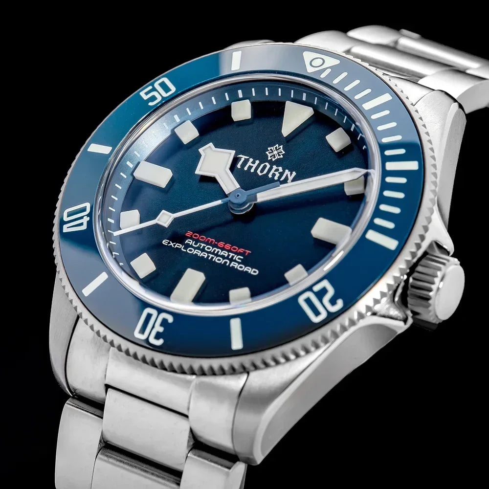 THORN SHY036 Titanium Sub Diver 39MM  Vintage PT5000  Automati Sapphire C3 Super Luminous 20bar