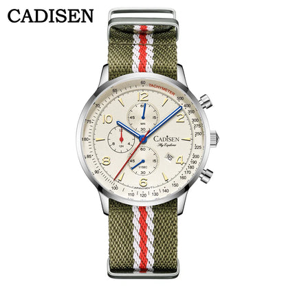 CADISEN C7067 Chronograph MIYOTA 0S10 Quartz Watch AR Mirror 5bar