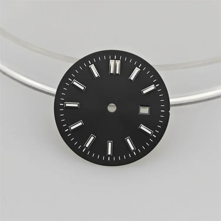 24.5MM Watch Dial Green Luminous Logbook Faces Women's Mechanical Watch Accessories for NH05 /NH06 Movement for 31mm Case