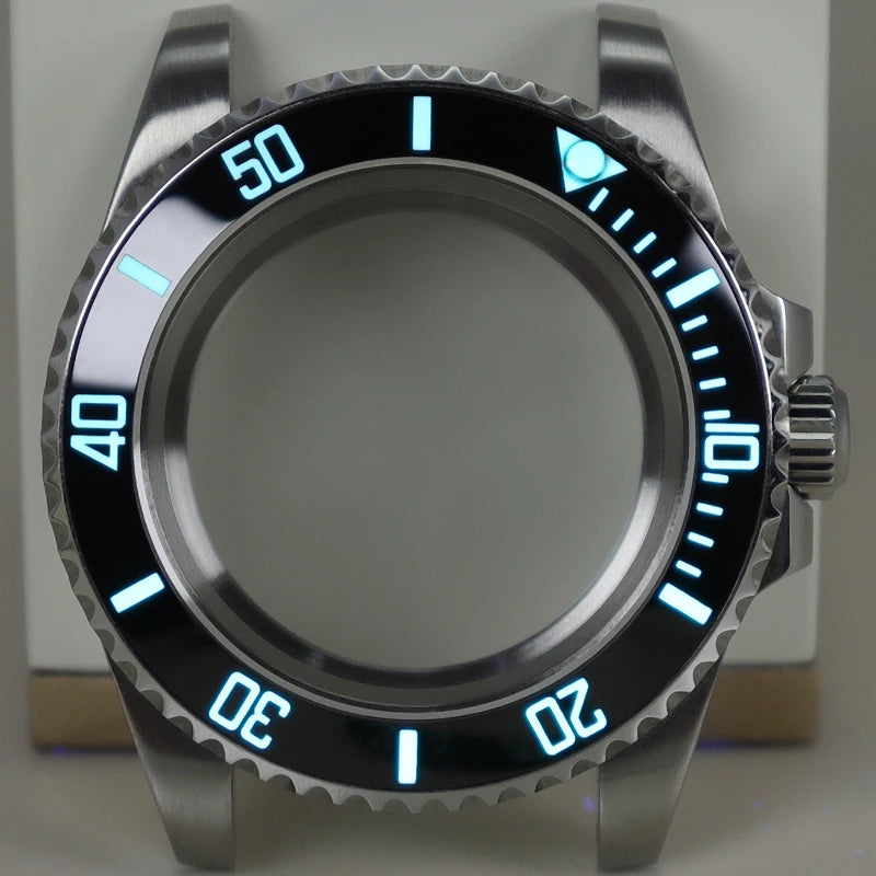 40mm Watch Case Ceramic C3 Bezel For Seiko NH35 NH36 NH34 nh70 Miyota8215 Eta2824 28.5mm Dial With Sapphire Crystal Waterproof