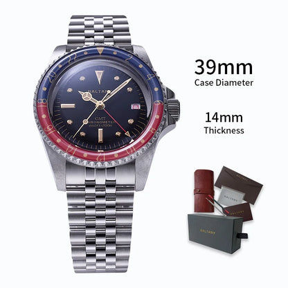Customizable Baltany 39MM 1957s GMT Master Homage Watch S6074 NH34 Automatic Dome Sapphire 20ATM  Swiss Lume