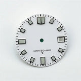 NH35 Dial 28.5mm Green Luminous with Single Calendar Window Watch Dial Abalone Diving Watch Faces for NH35A/4R35 Movement