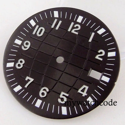40mm Watch Case Glass Back Rubber Strap Dial Hands Set Fit NH35A NH36A Automatic Movement Sapphire Glass