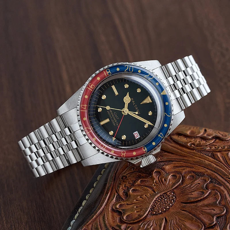 Customizable Baltany 39MM 1957s GMT Master Homage Watch S6074 NH34 Automatic Dome Sapphire 20ATM  Swiss Lume