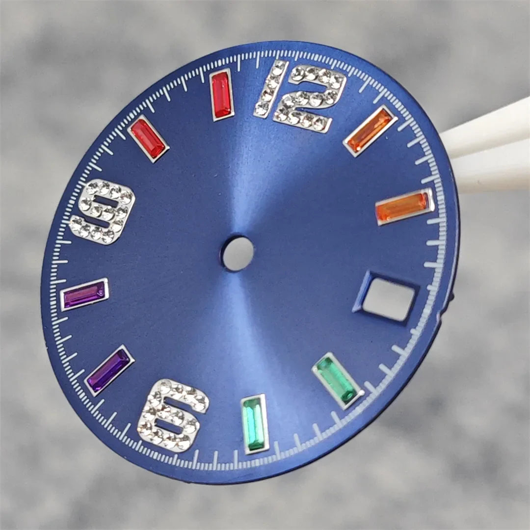 28.5mm Watch Parts Watch Dial Sun Pattern Rainbow Scale Watch Faces Modification Accessories for NH35/NH36/4R/7S Movement
