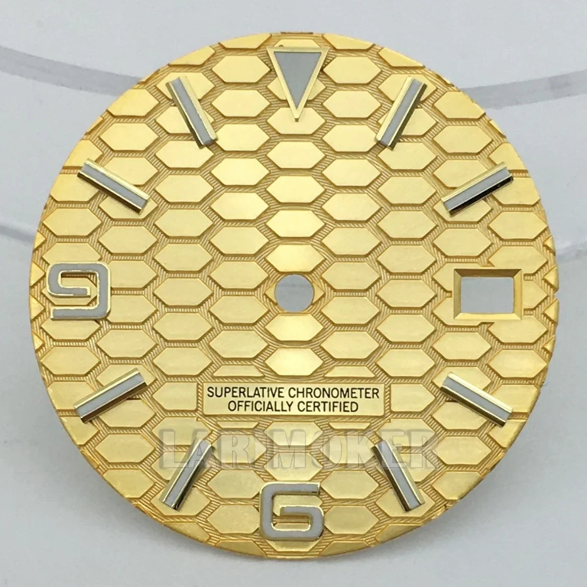 honeycomb texture watch dial is 29mm green luminous suitable for replacing parts of NH35 and NH36 movements