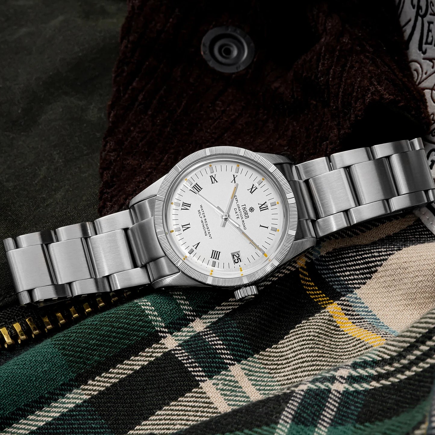 THORN T004 Dress Watcg PT5000 Automatic Domed Sapphire Luminous 10Bar 34MM