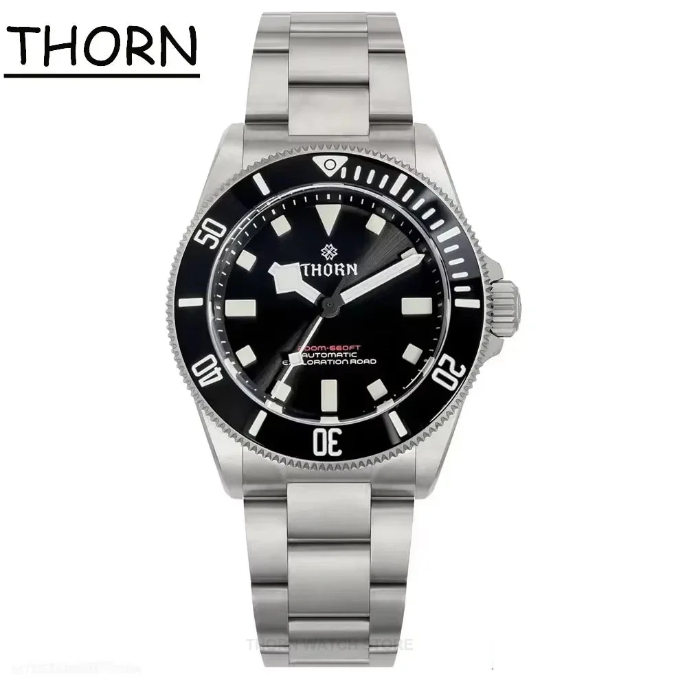 THORN SHY036 Titanium Sub Diver 39MM  Vintage PT5000  Automati Sapphire C3 Super Luminous 20bar