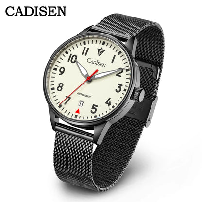 Cadisen C8224 Minimalist C3 Luminous Miyota 8215 AR Sapphire 5ATM Mesh strap 40MM
