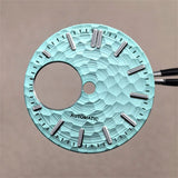 28.5mm Honeycomb Texture Watch Dial Hands Set Green Luminous Faces for NH34 NH38 Movement