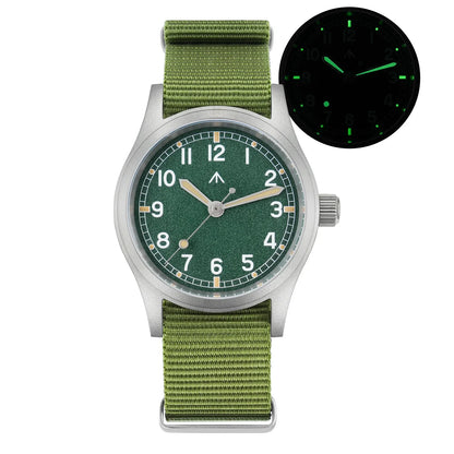 Militado ML12 Military Watch VH31 Quartz Domed Sapphire  C3 Luminous 38mm 10Bar