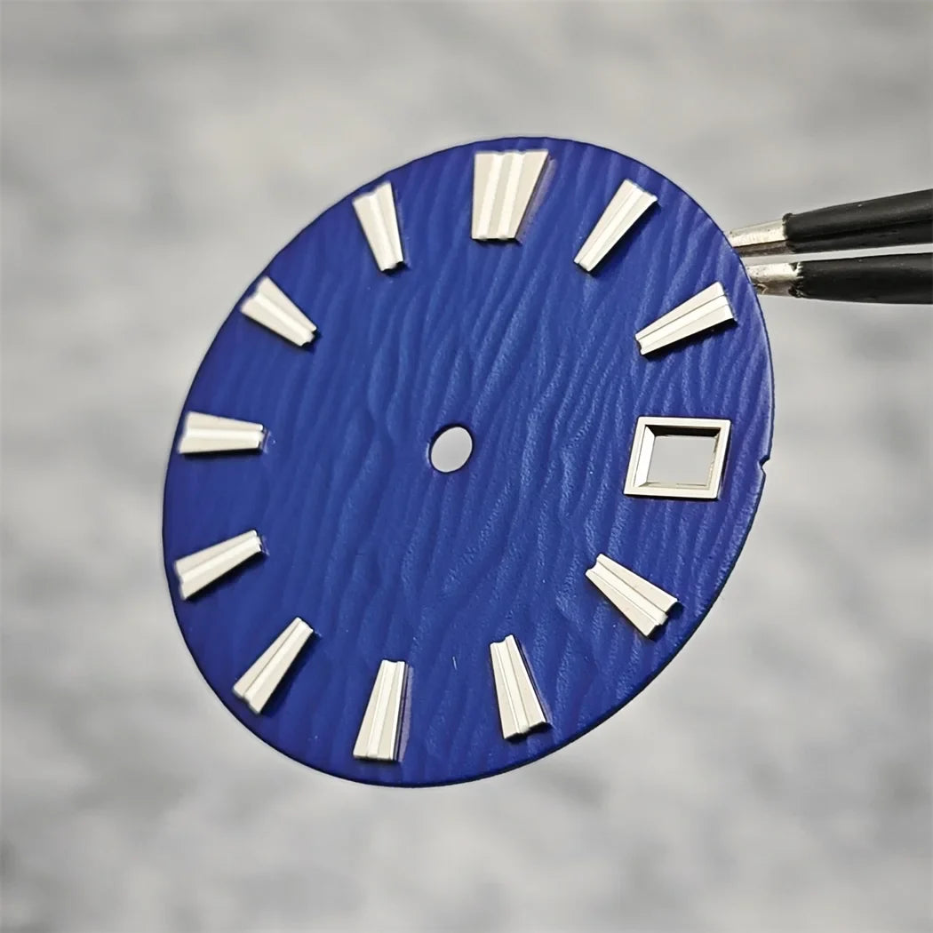 28.5mm NH35 Watch Dial Vertical Wave Stripe Pattern Watch Faces BGW9/C3 Luminous Surface Accessories for NH35/NH36/4R/6R Movement