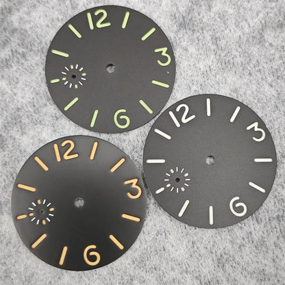 36mm Watch Dial Green Luminous Watch Face Insert Parts Accessories for ETA6497/ Seagull ST36 Movement Watch Repair Parts