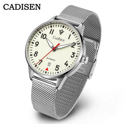 Cadisen C8224 Minimalist C3 Luminous Miyota 8215 AR Sapphire 5ATM Mesh strap 40MM