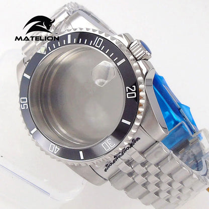 Matelion 200M Diving Case 40mm Fit NH35 NH36 NH34 GMT ETA 2824 PT5000 Watch Case Jubilee Bracelet Sapphire Glass Slide Buckle