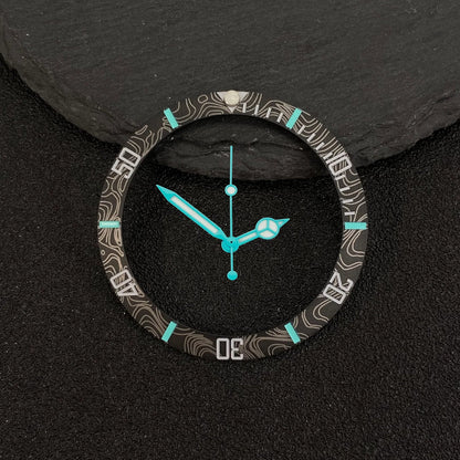 NH35 38-30.5mm bezel insert red Hands Watch Hands Blue Green Luminous Red Green Blue Hands For NH35/36/4R/7S Movement Watches Parts