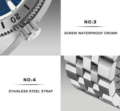 Cadisen C8231 Diver Watch Meteorite Dial 38.5MM 10Bar Miyota 8215 Automatic AR Sapphire