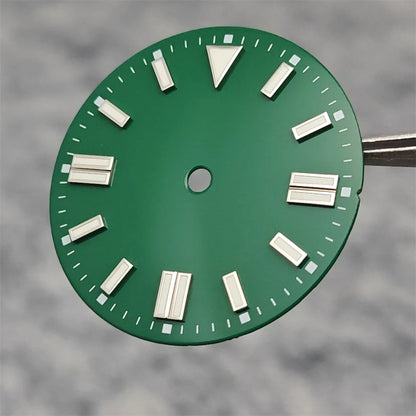 28.5mm Watch Dial Colorful Enameled Surface with Green Luminous Watch Faces for NH35/ ETA2836/ 8215 Mechanical Movement