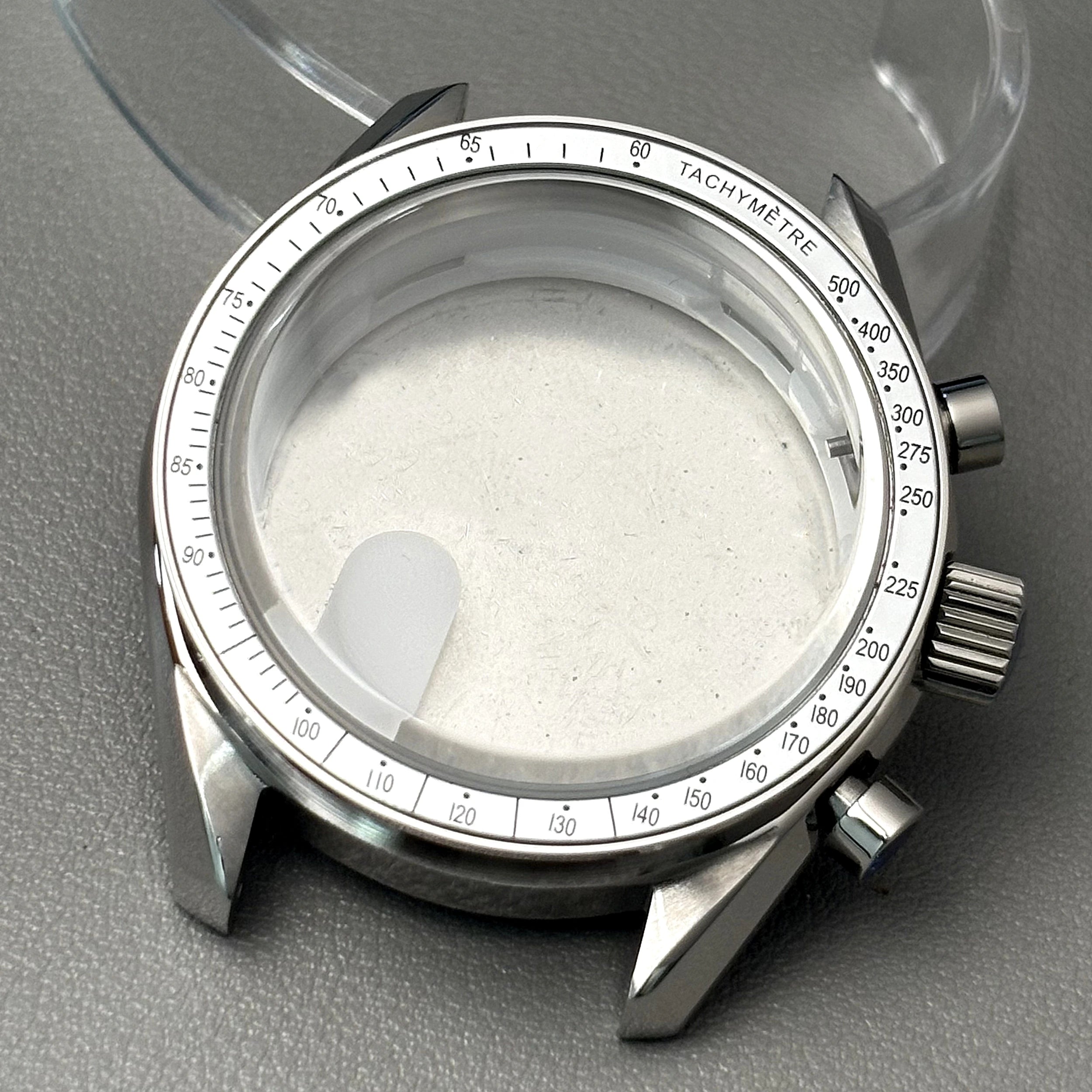 VK63 case 39.7mm moon metal case chronograph case bezel,VK63 Fashion Business watch sealed back moon watch mission mod