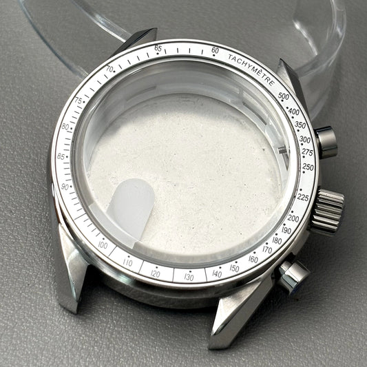 VK63 case 39.7mm moon metal  watch case chronograph case bezel,VK63  Business watch sealed back moon watch mission mod