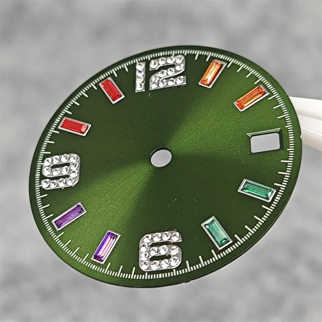 28.5mm Watch Parts Watch Dial Sun Pattern Rainbow Scale Watch Faces Modification Accessories for NH35/NH36/4R/7S Movement