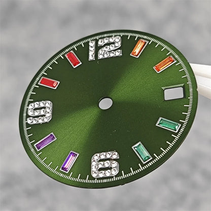 28.5mm Watch Parts Watch Dial Sun Pattern Rainbow Scale Watch Faces Modification Accessories for NH35/NH36/4R/7S Movement