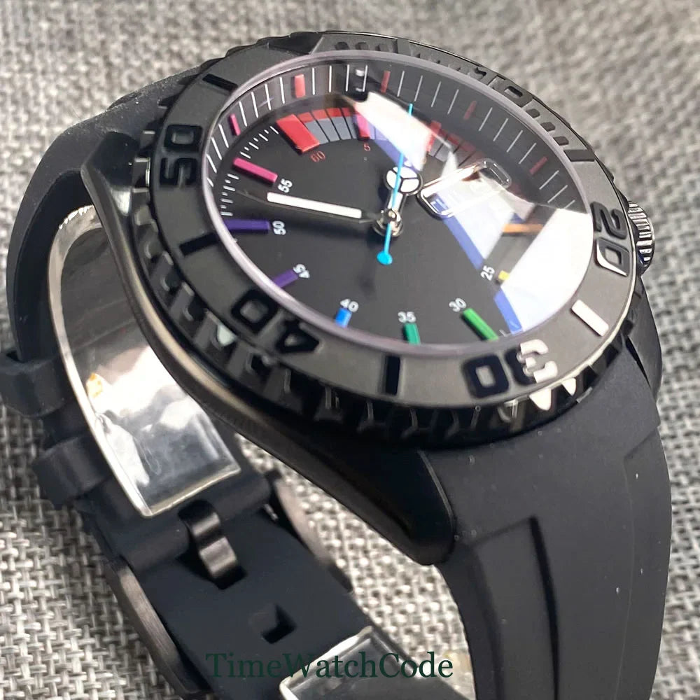 Tandorio 41mm 20ATM Diver Automatic Watch NH36 Sapphire Date TD269 PVD Yacht Watch