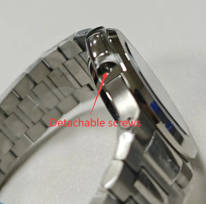 Square Watch Case fit for Philippe Nautilus  40mm Japan NH35A NH34 NH70 Movement Sapphire Glass Watch Parts