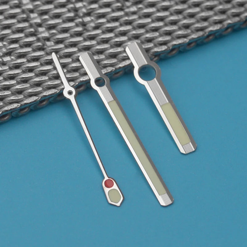 Watch Hands Size 8mm*12.5mm*11mm Green Luminous Hands for Caliber 7s36 4R36 NH35 NH36 Silver Hands Green Luminous Hands