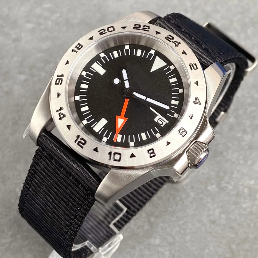 Tandorio Sterile GMT watch TD229B 39mm NH34 Sapphire 24H Fixed Bezel Luminous Sapphire 10Bar