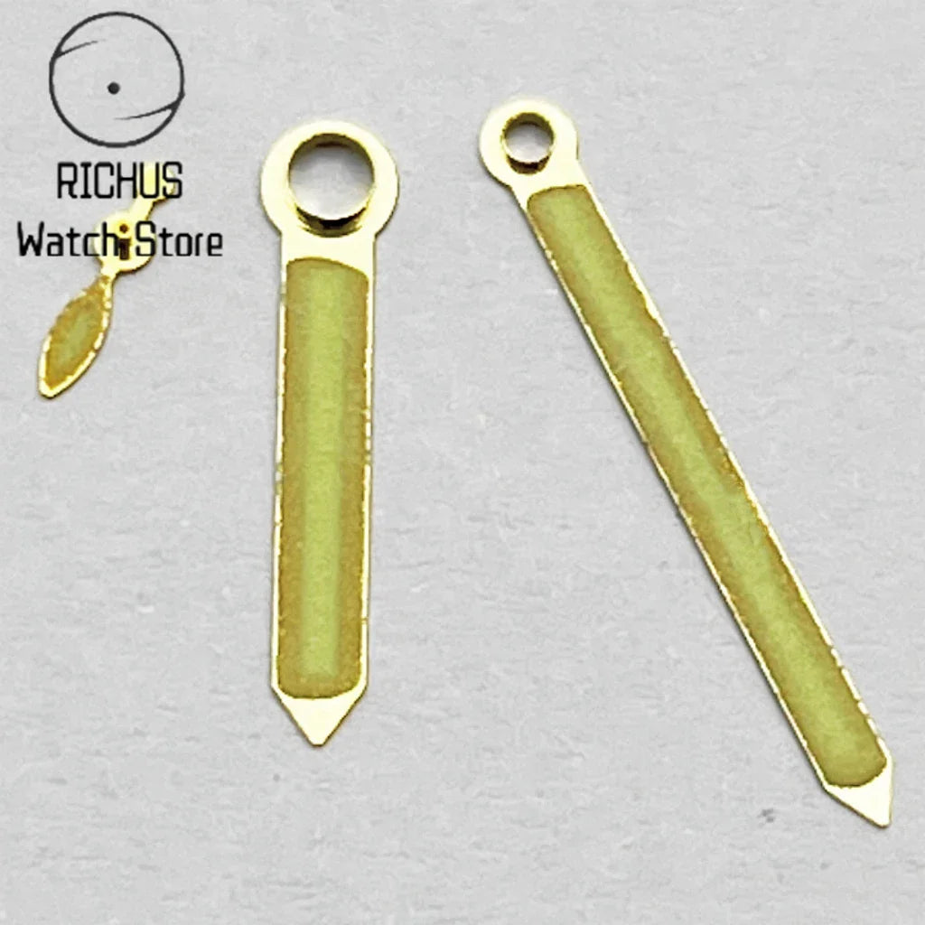 ETA6497 Gold-Green Watch Hands Green Luminous Fit ETA 6497 6498 ST3600 3620 Movement Accessory Part