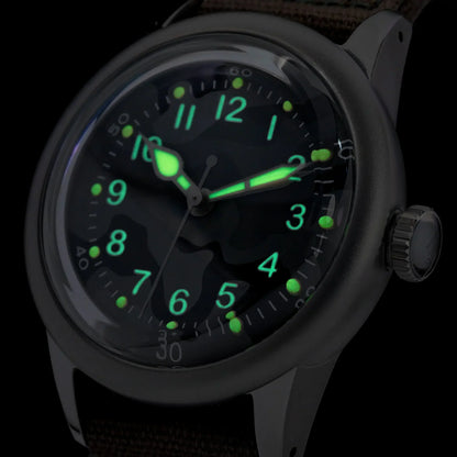 THORN SHY040 A11 Titanium Pilot Watch Military Retro NH35 AR Sapphire Luminous bullet in the back