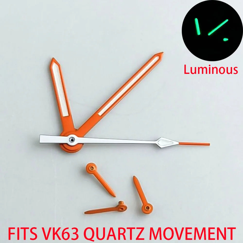 Watch Hands Fits VK63 VK63A quartz Movement Hands green luminous