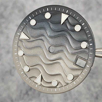 28.5mm Watch Dial Water Ripple Gradient Color Watch Faces Green Luminous Surface Man’s Watch Accessories for NH35 Movement