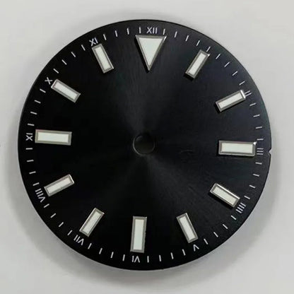 28.5mm Sunray Watch Dial Stripe Nails Green Luminous Font Modified Watch Accessories Suitable for NH35/8215/2836 Movement